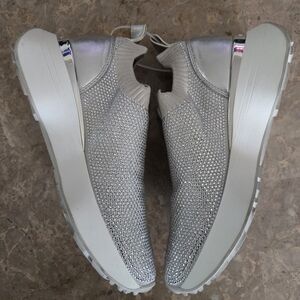 Michael Kors ARI Slip On Silver Crystals Brand New Blinged Out.  Size 5 Women's